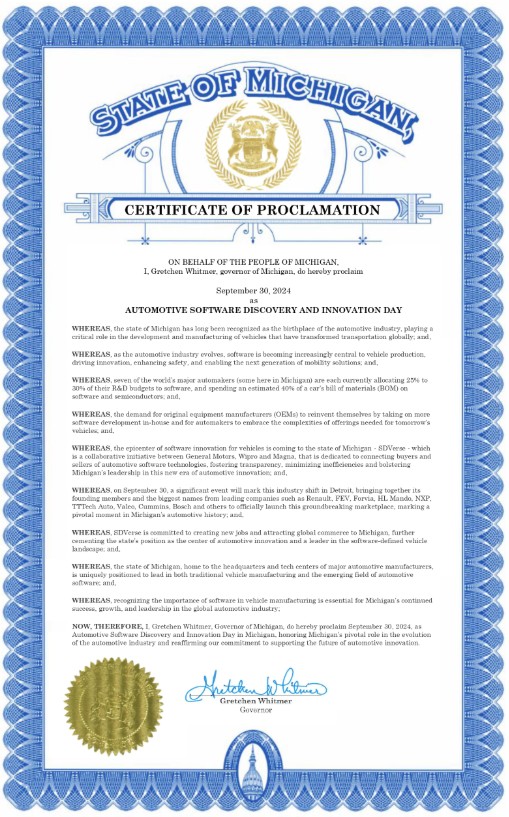 Certificate of Proclamation